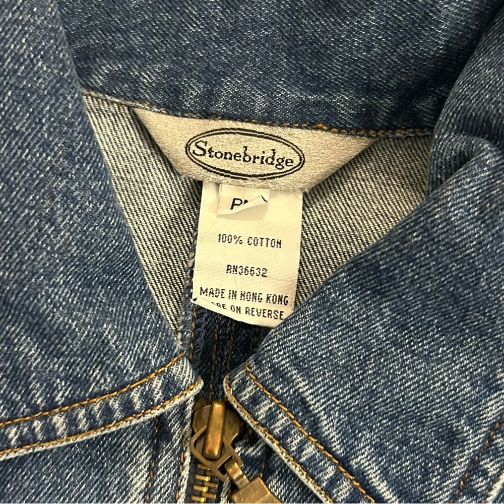 NWT Vintage Stonebridge Denim Jacket Wrap Skirt Set NOS Size 8 Petite READ - Picture 12 of 15